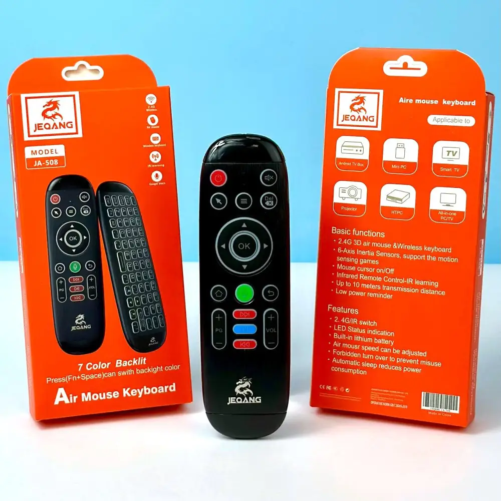 JEQANG JA-508 Air Mouse Keyboard Remote Control (Black)