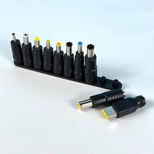 Кабель для ноутбука 100W Type-C to DC 5.5х2.5 з набором перехідників 10 в 1 (Чорний)