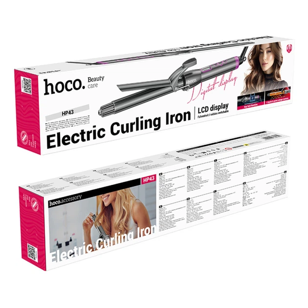 Hoco HP43 electric curling iron with digital display (120 ° - 220 ° C) gray