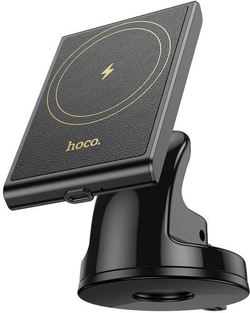 Автотримач Hoco HW20 магнітний з бездротовою зарядкою 15W black