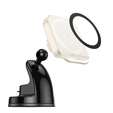 Hoco HW18 magnetic car holder with wireless charging 15W white
