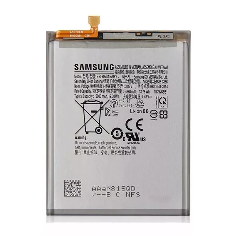 Battery EB-BA315ABY for Samsung A225 Galaxy A22, A315F/DS Galaxy A31, A325 Galaxy A32, Li-ion, 3.86, 5000 mAh, (PRC)