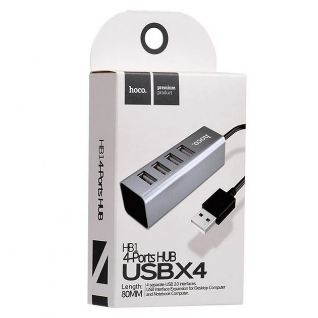 HUB Hoco HB1 (USB to USB2.0*4) (gray)