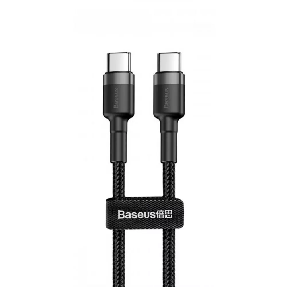 Кабель Baseus Cafule Type-C to Type-C PD 2.0 60W (1m) gray/black