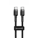 Кабель Baseus Cafule Type-C to Type-C PD 2.0 60W (1m) gray/black