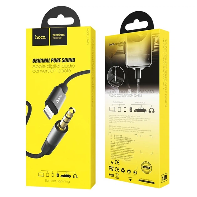 AUX cable Hoco UPA13 Lightning to 3.5mm Jack (1m) (black)