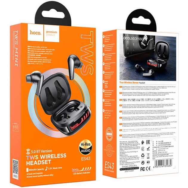 Bluetooth stereo headset Hoco ES43 Black