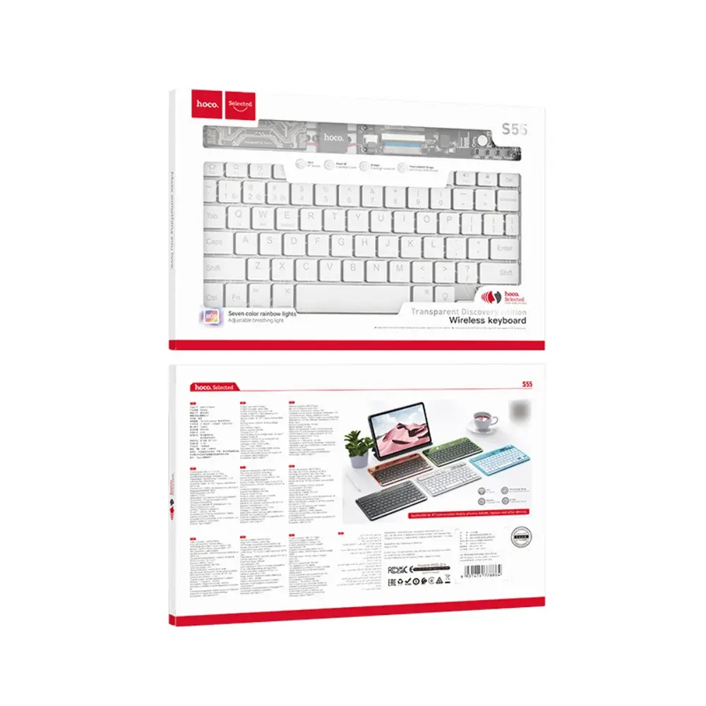Wireless Keyboard Hoco S55 Transparent (white)