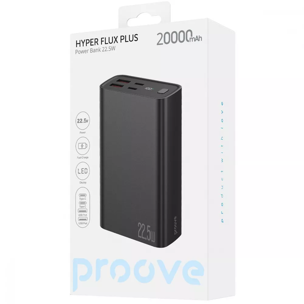 Павербанк Proove Hyper Flux Plus 22.5W 20000mAh чорний