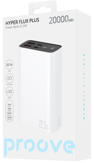 Павербанк Proove Hyper Flux Plus 22.5W 20000m білий