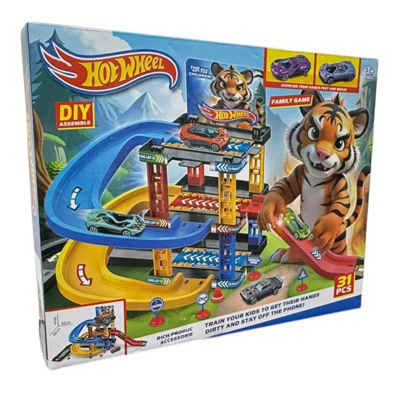 Hot Wheels 31 Piece T876-10 Roller Coaster & Parking Lot