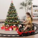 Retro Train Ride-On children's electric locomotive with tracks