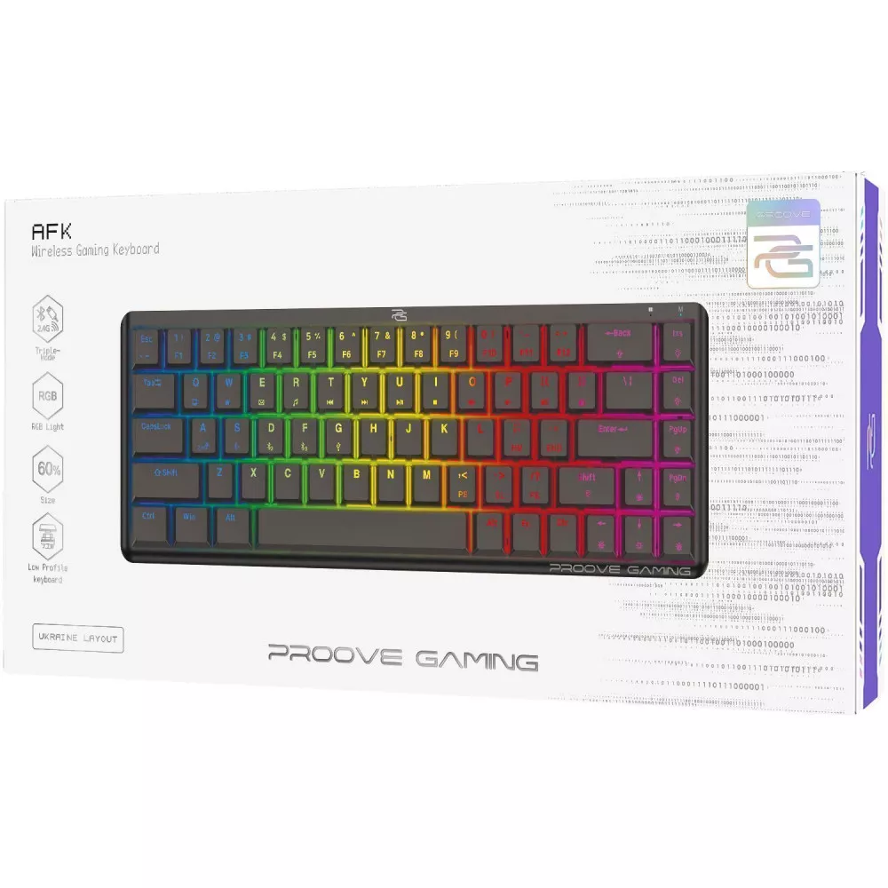 Бездротова клавіатура Proove Gaming AFK (Ukraine Layout) white