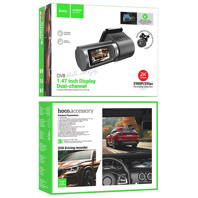 Video recorder Hoco DV8 with rear camera black
