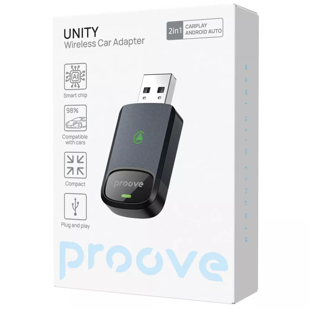 Бездротовий адаптер Proove Unity 2in1 (CarPlay / Android Auto)