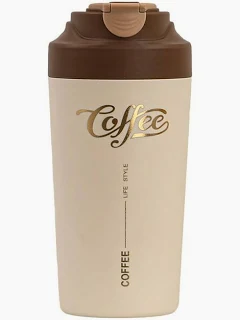 Термочашка Coffee 480 мл з керамічною колбою, коричневий (HP-14-14BR)