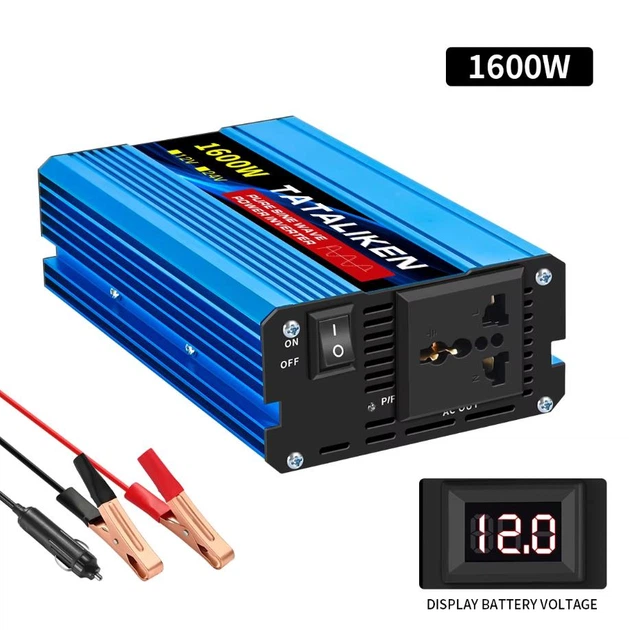 Inverter TATALIKEN pure sine wave 1600W direct current 12V in 220V outlet, pure sine, for boiler and other devices
