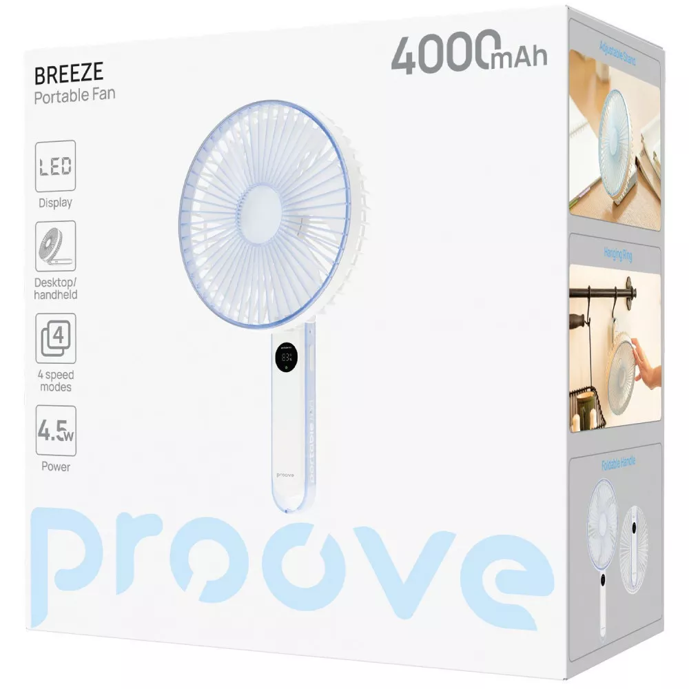 Портативний вентилятор Proove Breeze white
