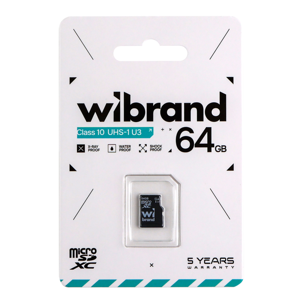 Memory Card Wibrand MicroSDHC 64gb UHS-1 U3 10 Class (Black)
