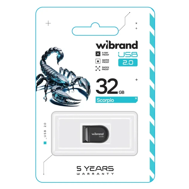 USB флеш-накопичувач Wibrand 32gb Scorpio (Чорний)