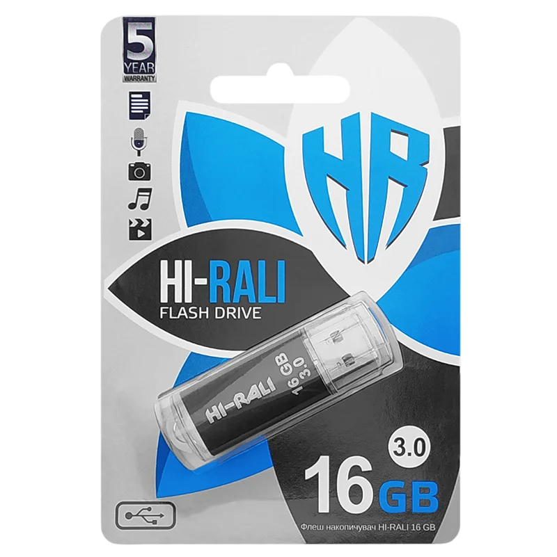 USB flash drive 16GB 3.0 Hi-Rali Rocket black