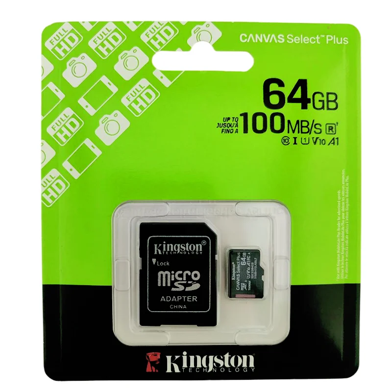 Карта пам'яті Micro SD 64GB (10) (+adapter) Kingston Canvas Select Plus UHS-I