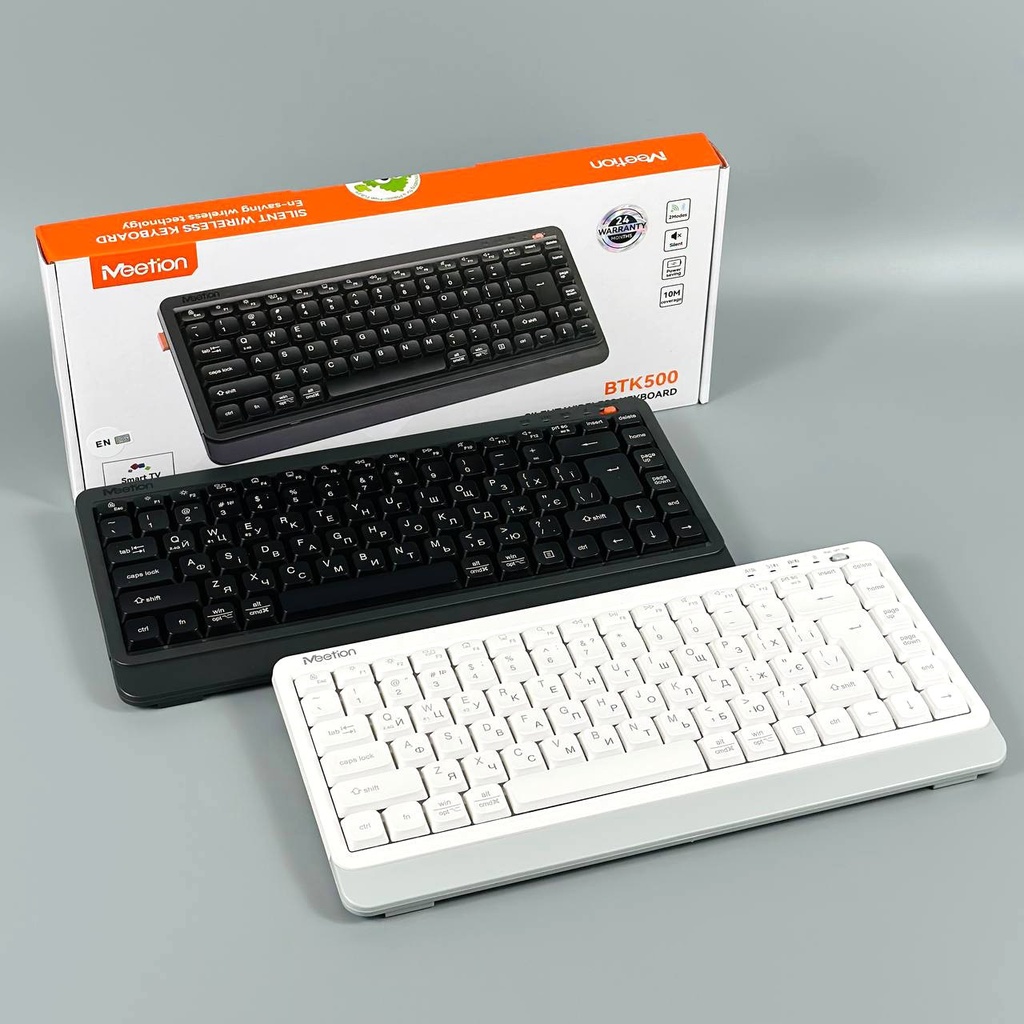 Wireless keyboard Meetion BTK500 500mAh ENG+UA (White)