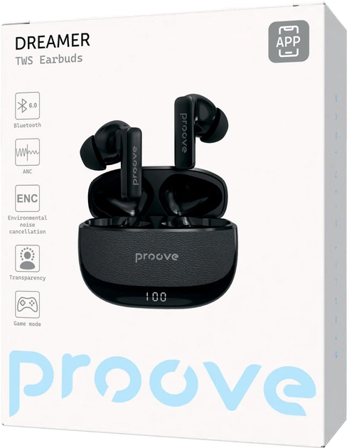 Бездротові навушники Proove Dreamer TWS with ANC (APP) чорний
