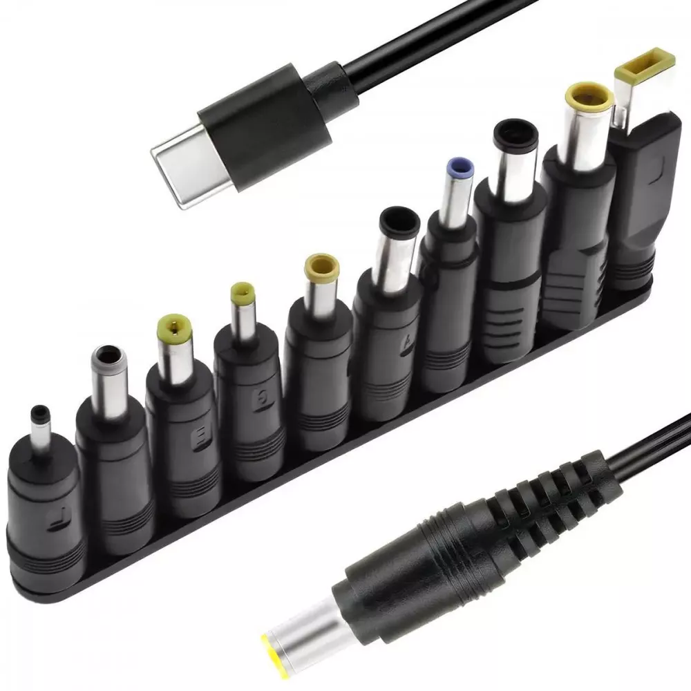 Кабель для ноутбука Type-C to DC 10in1 65W black