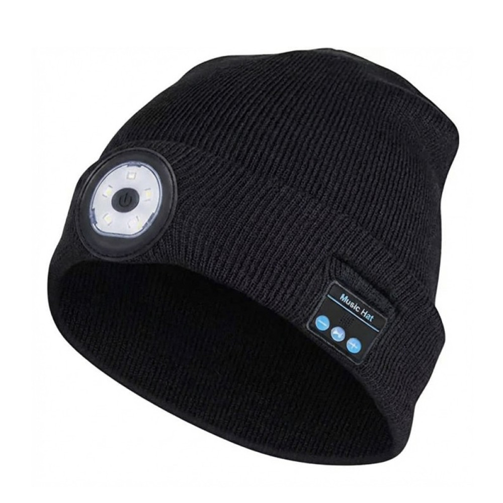 В'язана шапка XO M02 Bluetooth Music із підсвічуванням (можна знімати та прати) (Чорний)