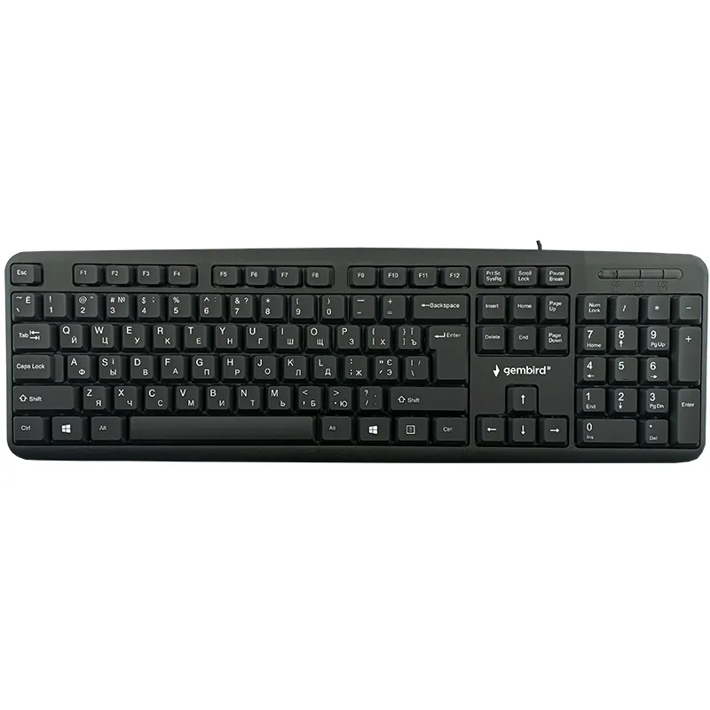 Клавіатура USB Gembird KB-U-103-UA (Ua/Eng/Ru) 104 клавіші/повнорозмірна чорна 1,4м
