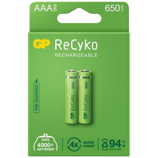 [27179406] Акумуляторна батарея AAA (R-3) GP 750 mAh (75AAAHC-UC2) (2шт на блістері)