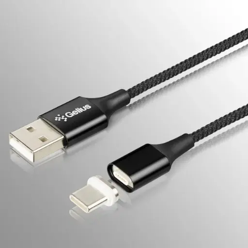 [74870] USB Cable Gelius Pro Magenta Transfer GP-MC-03i iPhone X Black