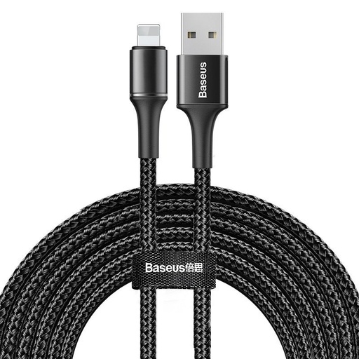 [27337] USB cable Baseus Halo Data Lightning 2A (3m) (black)