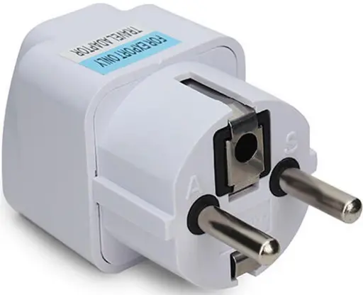 [205090] Universal adapter UK/US to EU Euro socket (white)