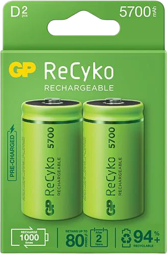 [63206] Акумуляторна батарея Peak Power GP NiMH R20 (400DHC) 4000 mAh (2 шт блістер)