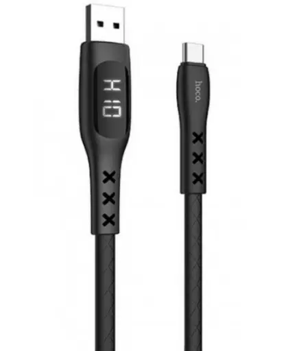 [75393] USB Cable Hoco S6 Sentinel MicroUSB Black 1m (with display)