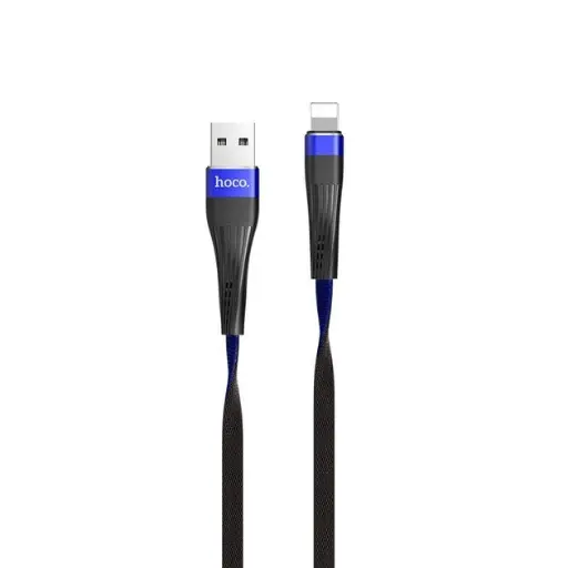 [69271] USB Кабель Hoco U39 Slender iPhone 8 Black/Blue 1.2m