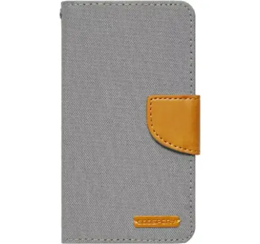 [47603] Universal Book Cover Goospery Canvas Diary 4.5" Grey