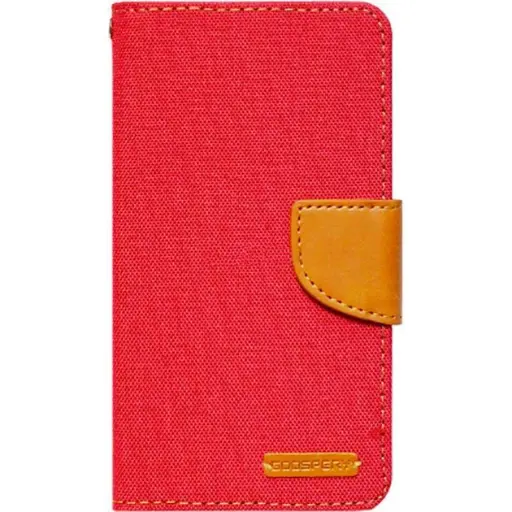 [47602] Universal Book Cover Goospery Canvas Diary 4.5" Red