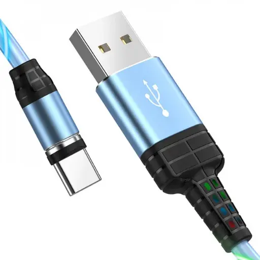 [30475] USB cable Hoco U90 Ingenious Streamer Type-C (1m) (blue)