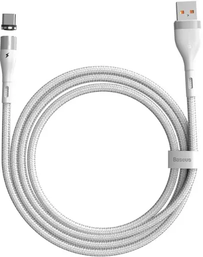 [30752] USB cable Baseus Zinc Magnetic Safe Fast Charging Lightning 2.4A (1m) (white)