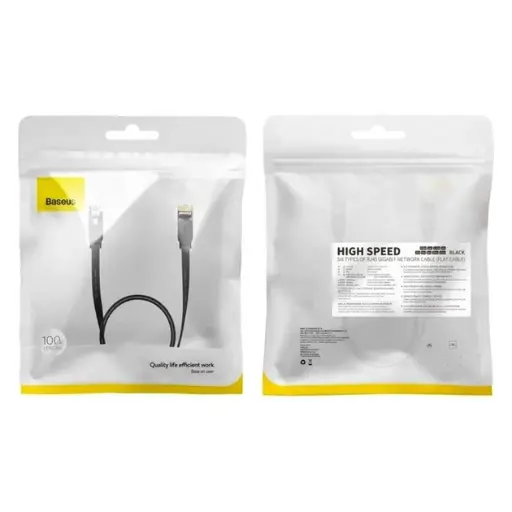 [2-1251_1] Cable Baseus High Speed ​​​​Six types of RJ45 Gigabit network cable (flat cable) 1M \ Black