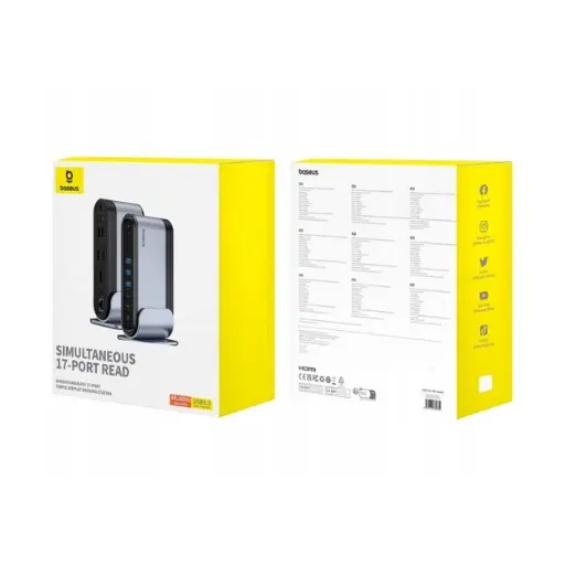 [83426] USB Hub Baseus Working Station Three-Screen Multifunctional Type-C (CAHUB-DG0G) Dark Gray