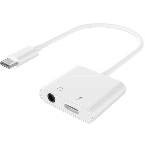 [38871] AUDIO XGW605 2in1 Type-C - Type-C Power + Jack 3.5 adapter (white-steel)