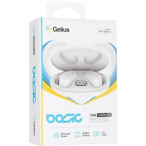 [87402] Bluetooth Stereo Headset Gelius Pro Basic GP-TWS011 White (12 міс)