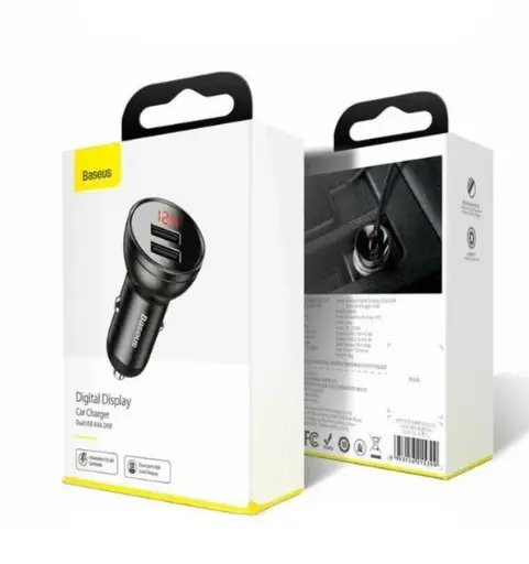 [82203] АЗУ 2USB Baseus Digital Display (4.8A 24W) (CCBX-0G) Gray