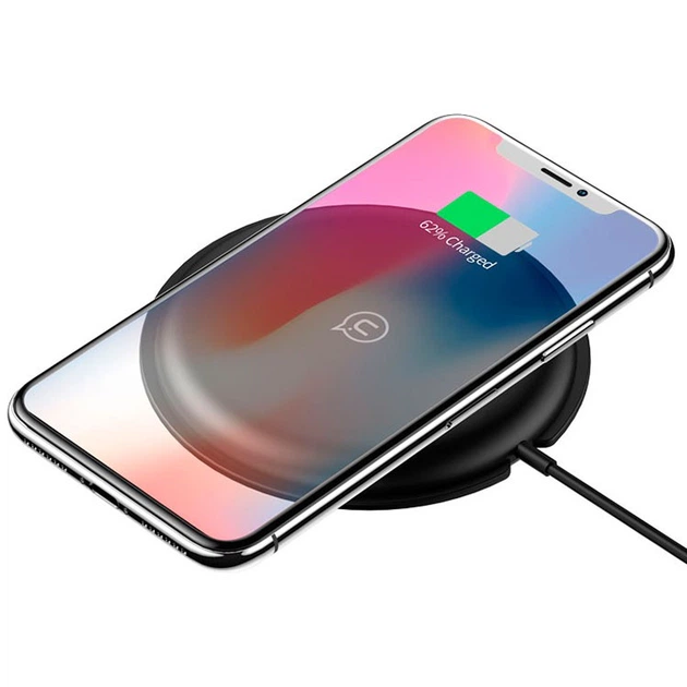 [1-00360_1] Бездротовий зарядний пристрій USAMS Round Wireless Fast Charging US-CD30 (10W, 2A) \ black