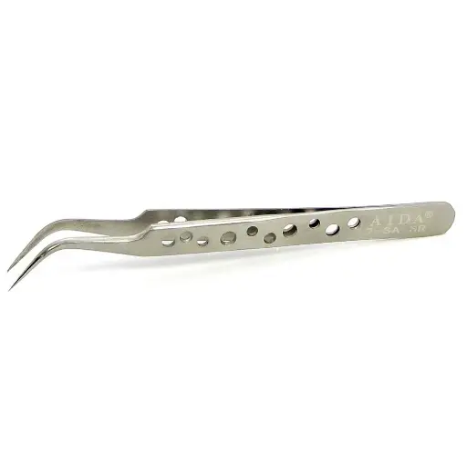 [00978030111] Curved tweezers Aida 7-SA SR