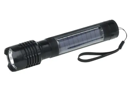 [2000000057095] Handheld LED solar flashlight Asialite AL-001 Black